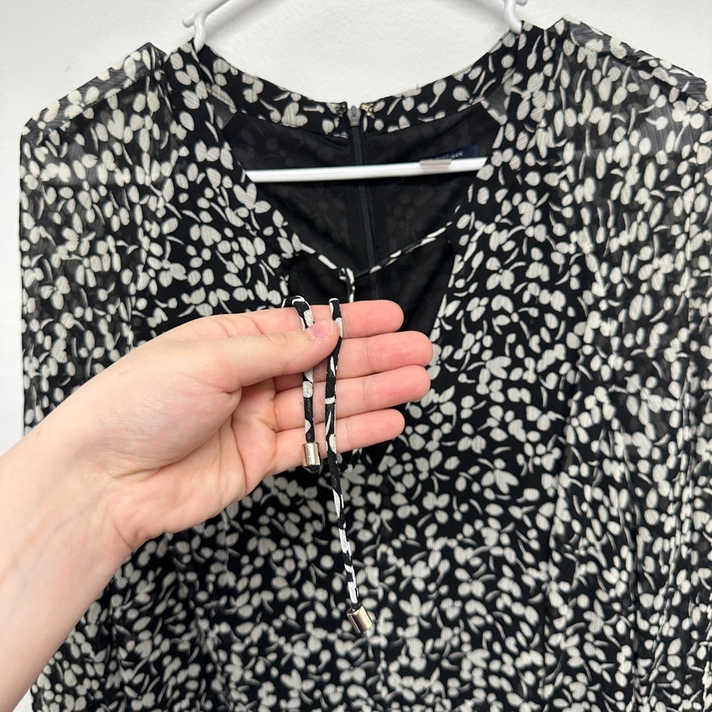 Tommy Hilfiger Women's Black Floral-Print A-Line Dress Size 14 - Picture 7 of 10